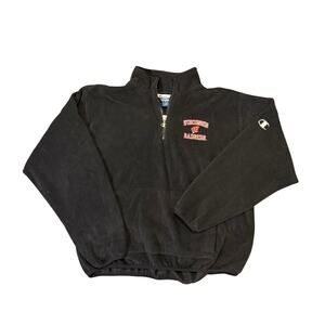 Vintage Champion | Wisconsin Badgers Black Fleece 1/4 Zip Sweater | Men’s XL